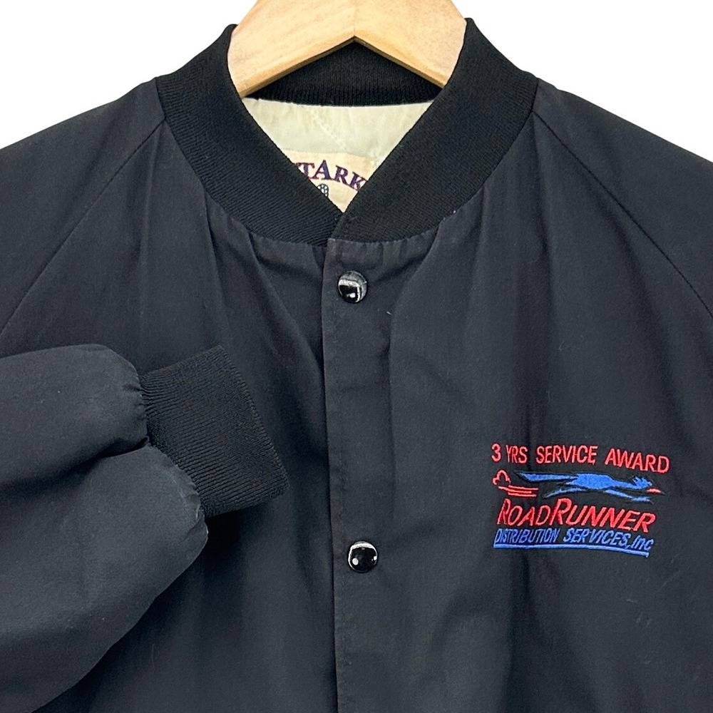 VTG Westark USA RoadRunner Service Award Bomber Jacket Black‎ XL USA Made 1990s